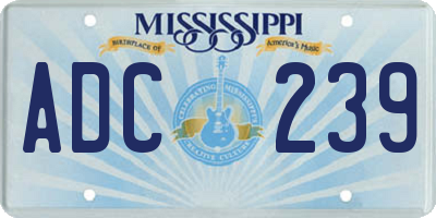 MS license plate ADC239