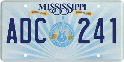 MS license plate ADC241