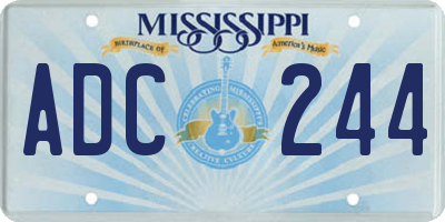 MS license plate ADC244
