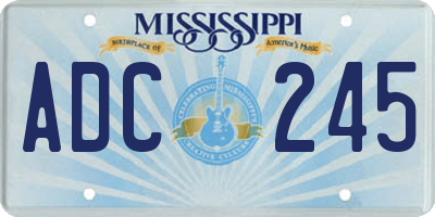 MS license plate ADC245