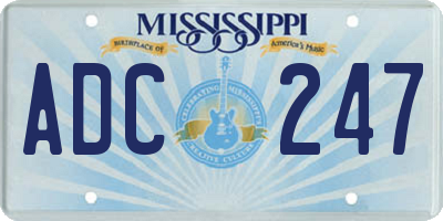 MS license plate ADC247