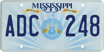 MS license plate ADC248