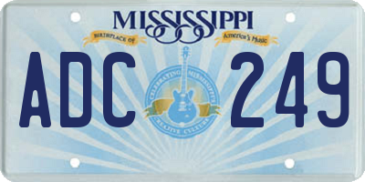 MS license plate ADC249