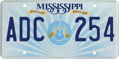 MS license plate ADC254