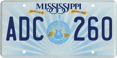 MS license plate ADC260