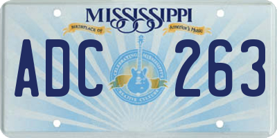 MS license plate ADC263