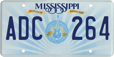 MS license plate ADC264