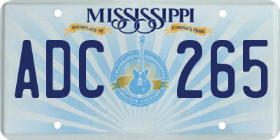 MS license plate ADC265