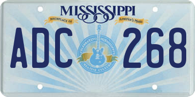 MS license plate ADC268