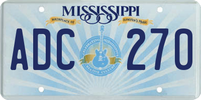 MS license plate ADC270