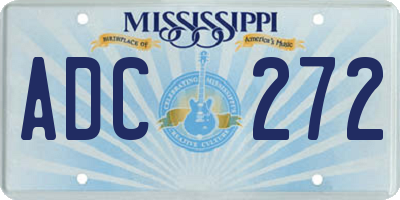 MS license plate ADC272