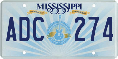 MS license plate ADC274
