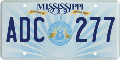MS license plate ADC277