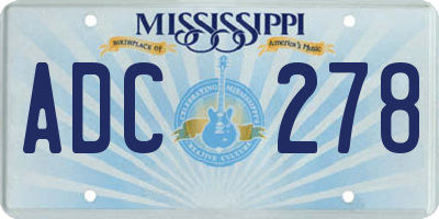 MS license plate ADC278