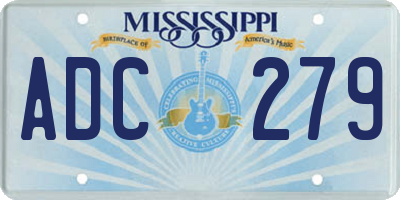 MS license plate ADC279