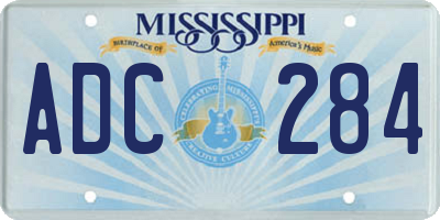 MS license plate ADC284