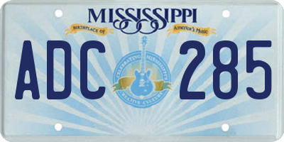 MS license plate ADC285
