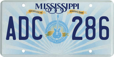 MS license plate ADC286