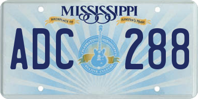 MS license plate ADC288