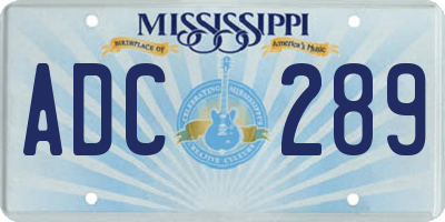 MS license plate ADC289