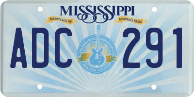 MS license plate ADC291