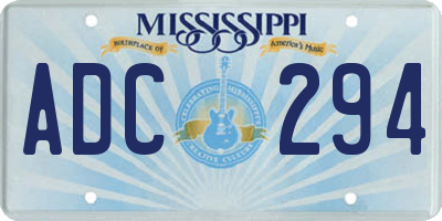 MS license plate ADC294