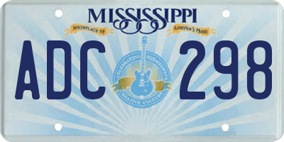 MS license plate ADC298