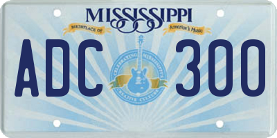 MS license plate ADC300