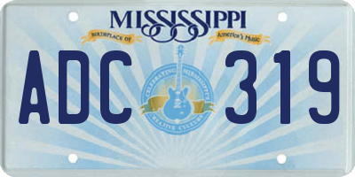 MS license plate ADC319