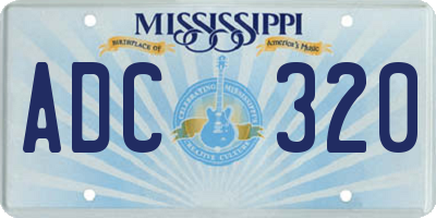 MS license plate ADC320