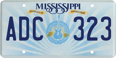 MS license plate ADC323