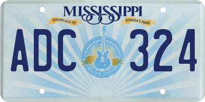 MS license plate ADC324