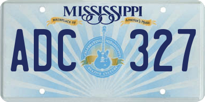 MS license plate ADC327