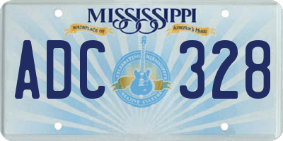MS license plate ADC328