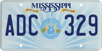 MS license plate ADC329