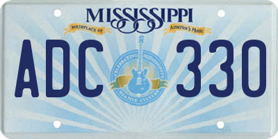 MS license plate ADC330