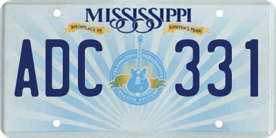 MS license plate ADC331