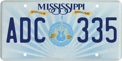 MS license plate ADC335