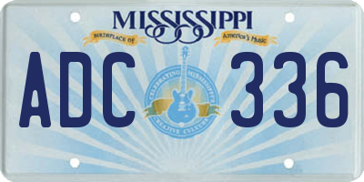 MS license plate ADC336