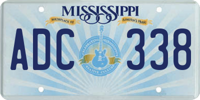 MS license plate ADC338