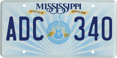 MS license plate ADC340