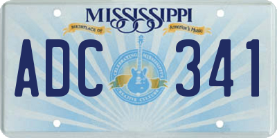 MS license plate ADC341