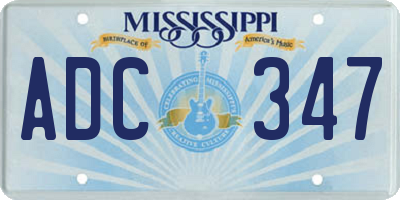 MS license plate ADC347