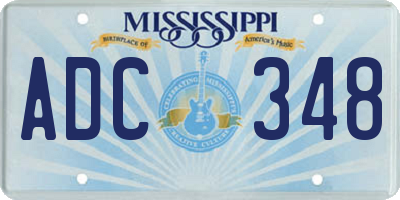 MS license plate ADC348