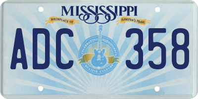 MS license plate ADC358
