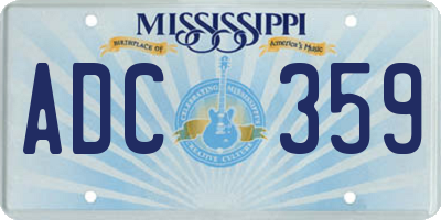 MS license plate ADC359