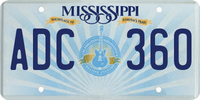 MS license plate ADC360