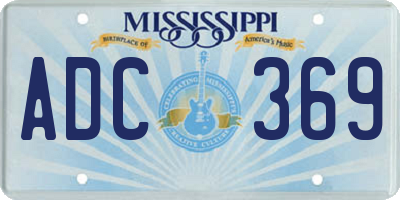 MS license plate ADC369