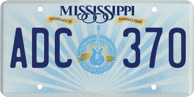 MS license plate ADC370
