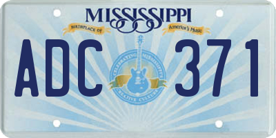 MS license plate ADC371